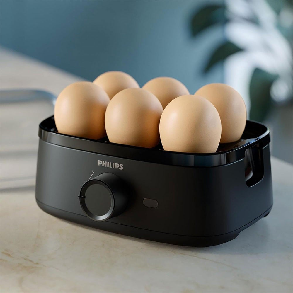 Philips Egg Boiler for Up to 6 Eggs (400 W, HD9137/90, Black) : 1 unit