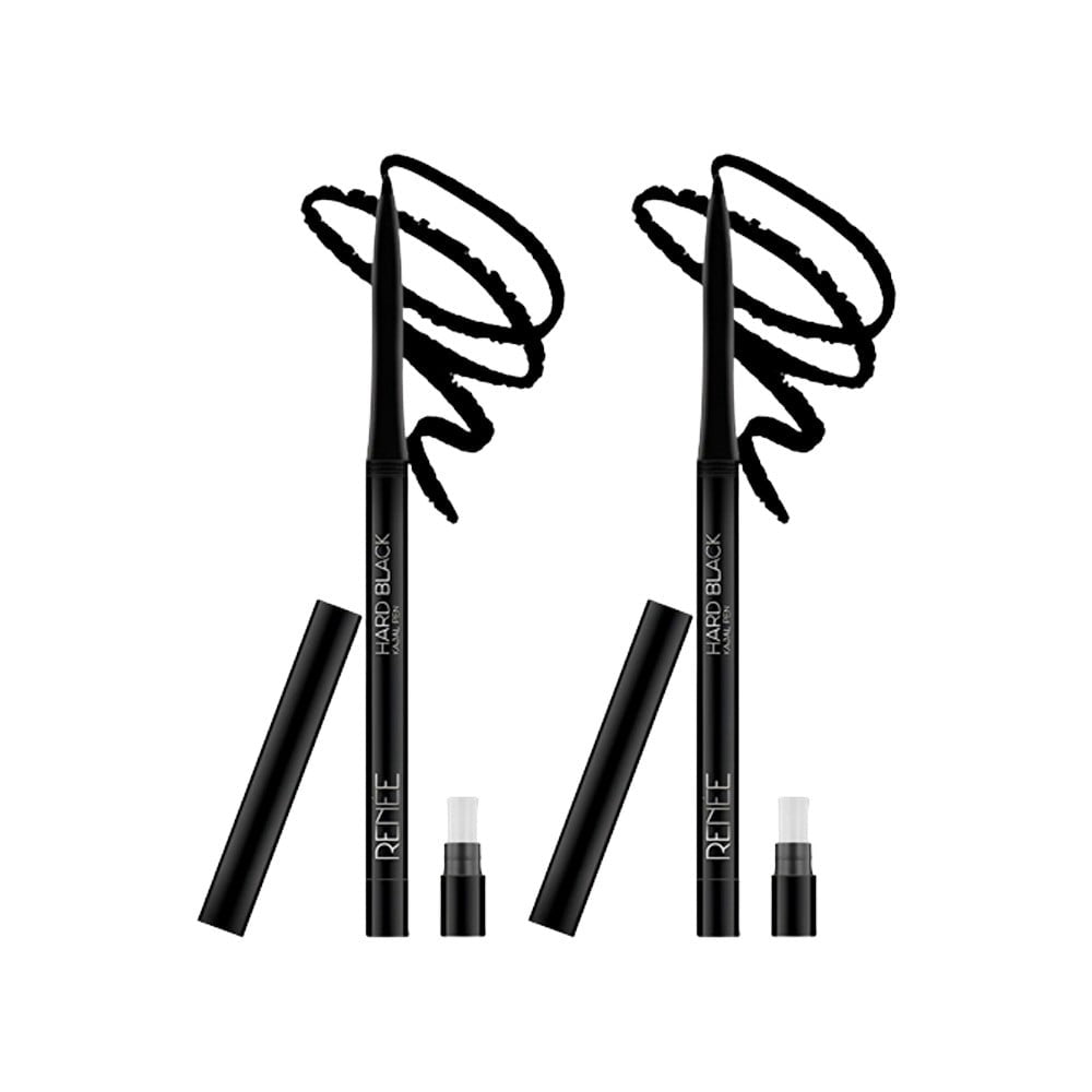 Renee Kajal Pen with Sharpener (Hard Black) - Pack of 2 : 2 x 0.35 g