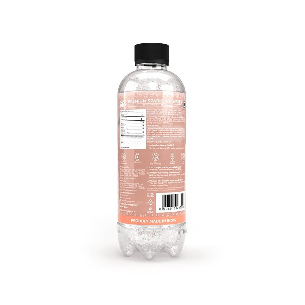 Polka Pop Zero Sugar Peach Sparkling Water : 300 ml