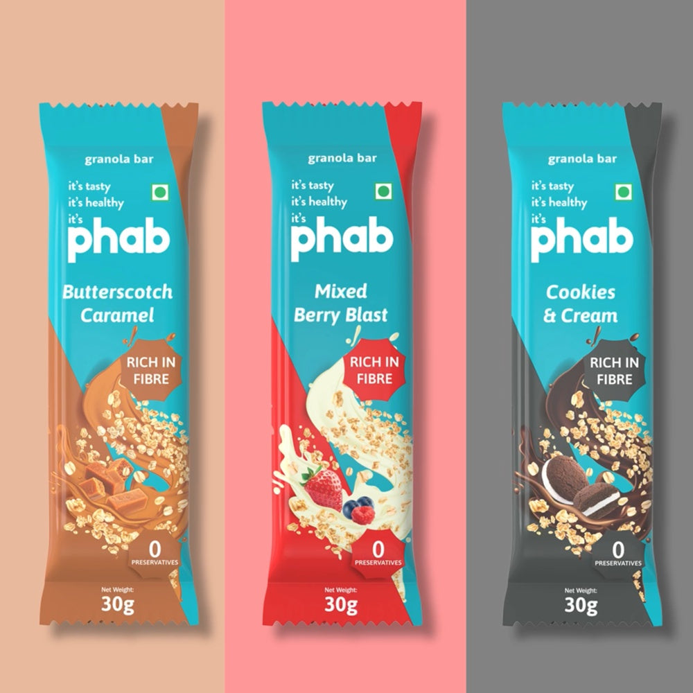Phab Granola Bar Variety Protein Bar (Variety Pack) : 6 x 30 g
