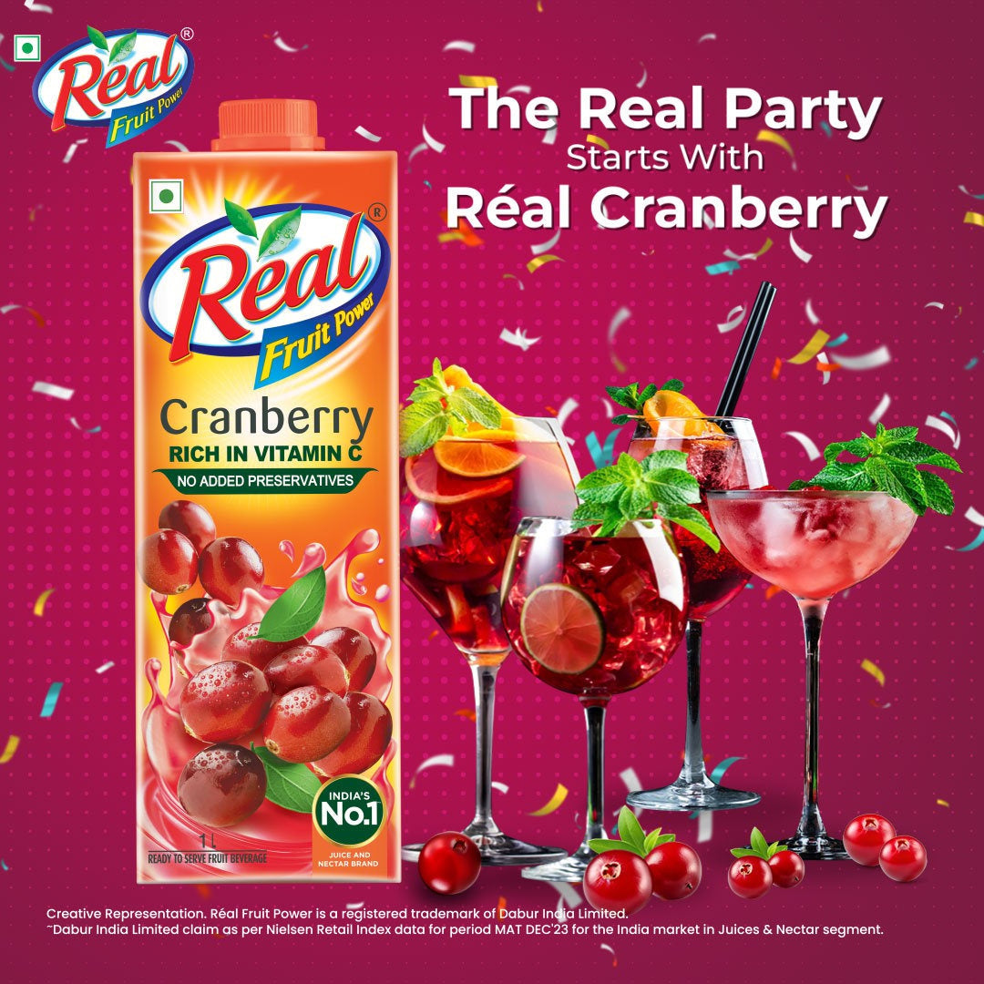Real Fruit Power Cranberry Juice : 1 ltr