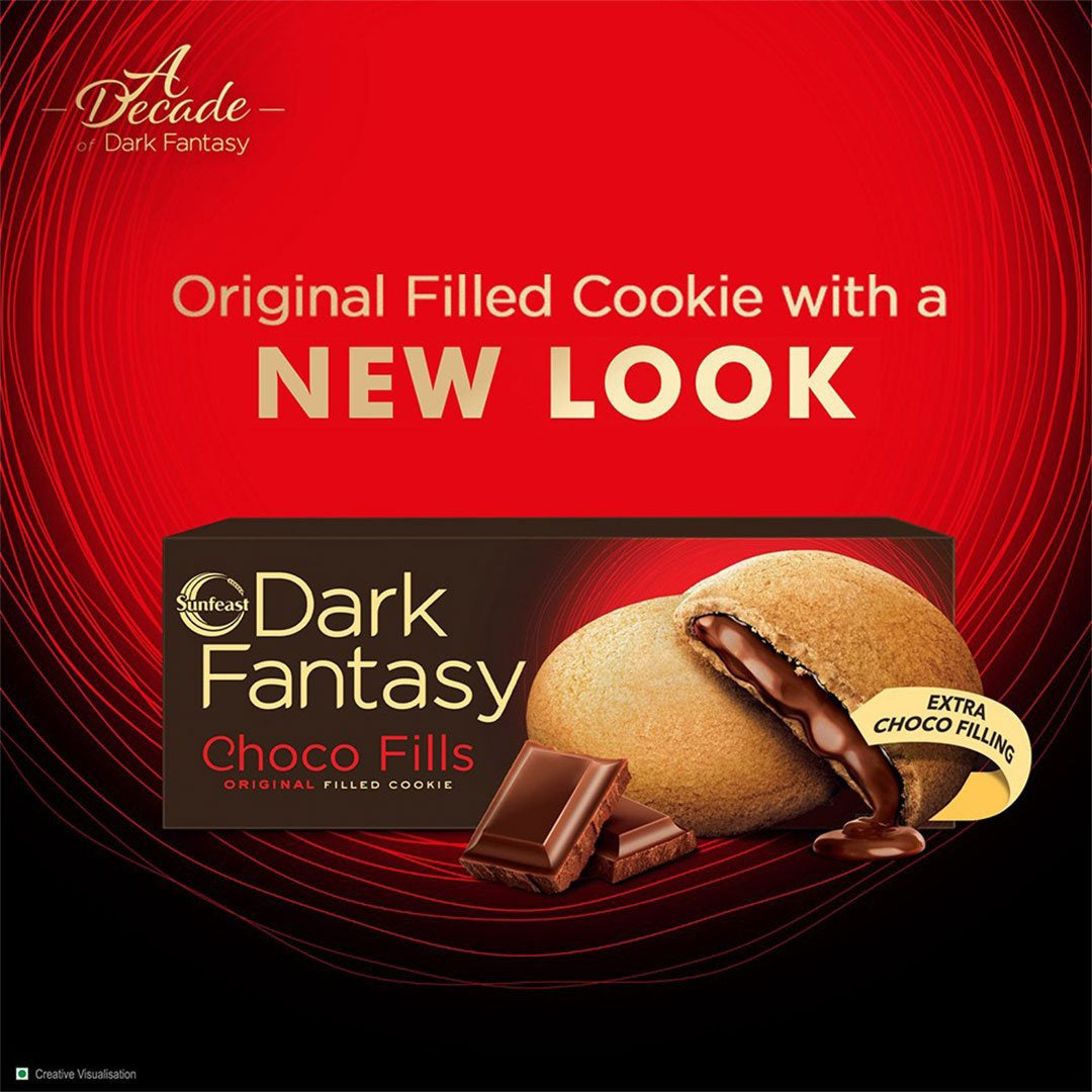Sunfeast Dark Fantasy Biscuit - Choco Fills Cookies - Pack of 2 : 2 x 69 g