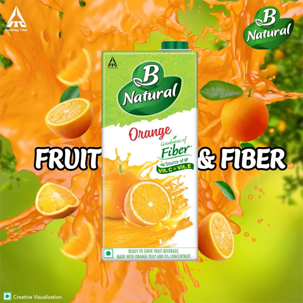 B Natural Orange Juice : 1 ltr