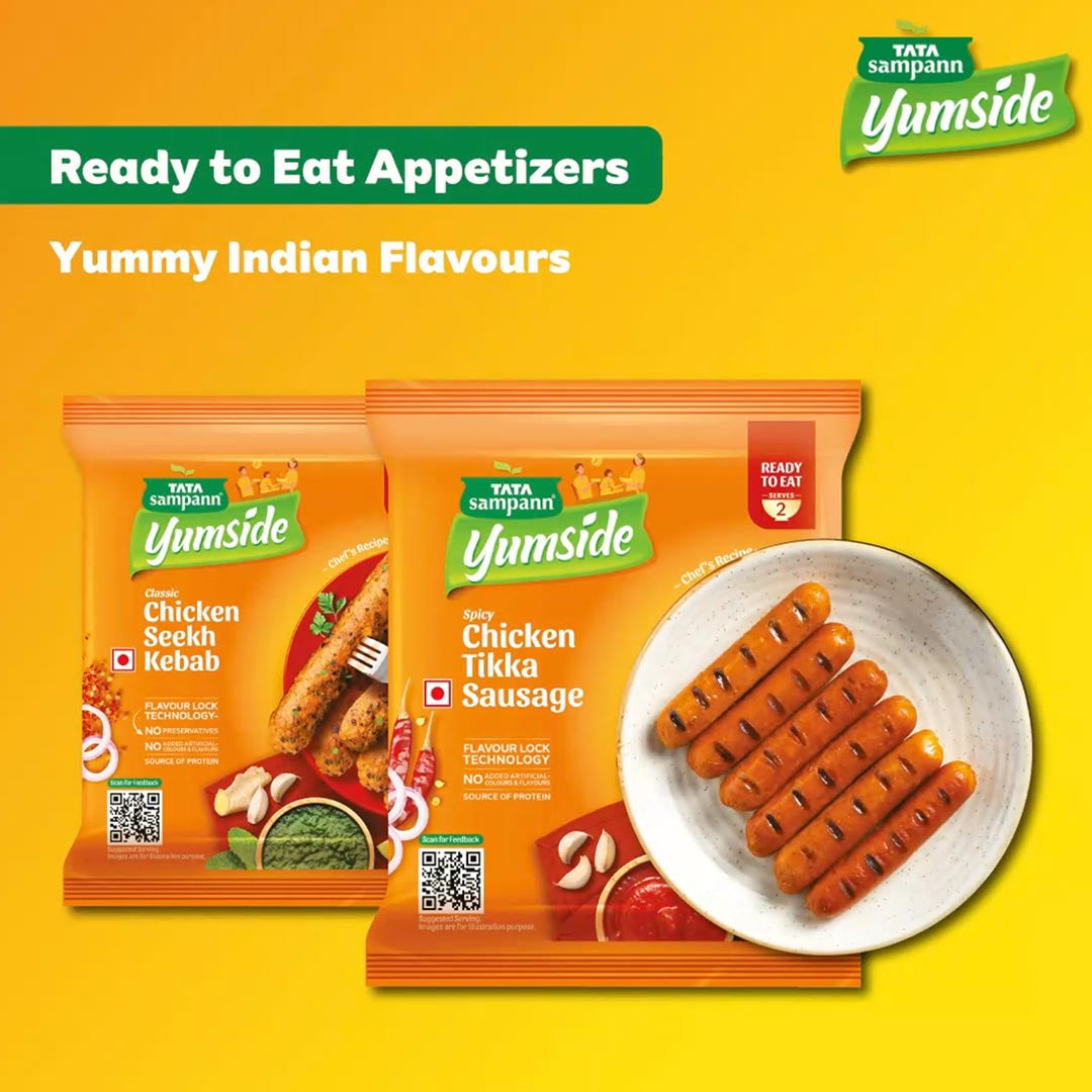 Tata Sampann Yumside Spicy Tikka Chicken Sausage : 180 g