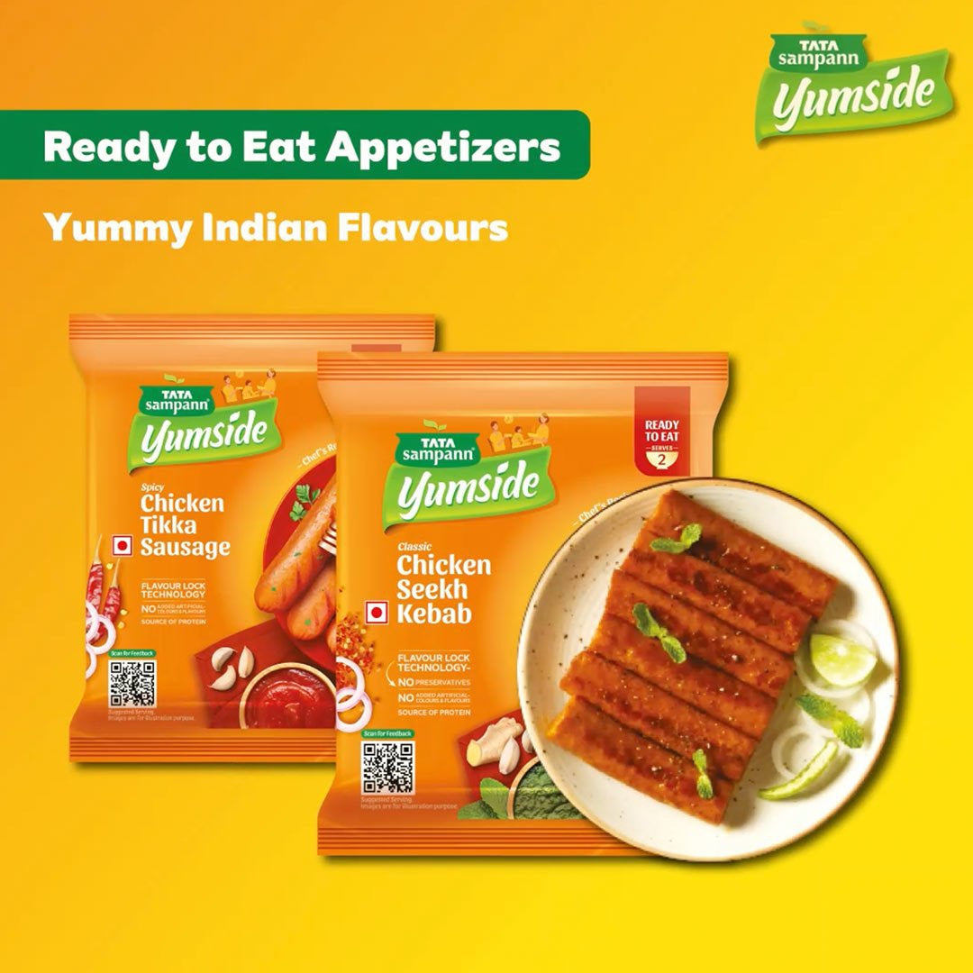 Tata Sampann Yumside Classic Chicken Seekh Kebab : 180 g