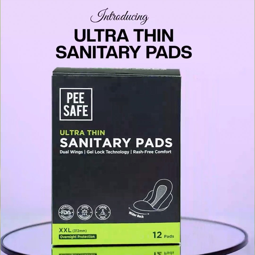Pee Safe Ultra Thin Sanitary Pads : 12 pieces