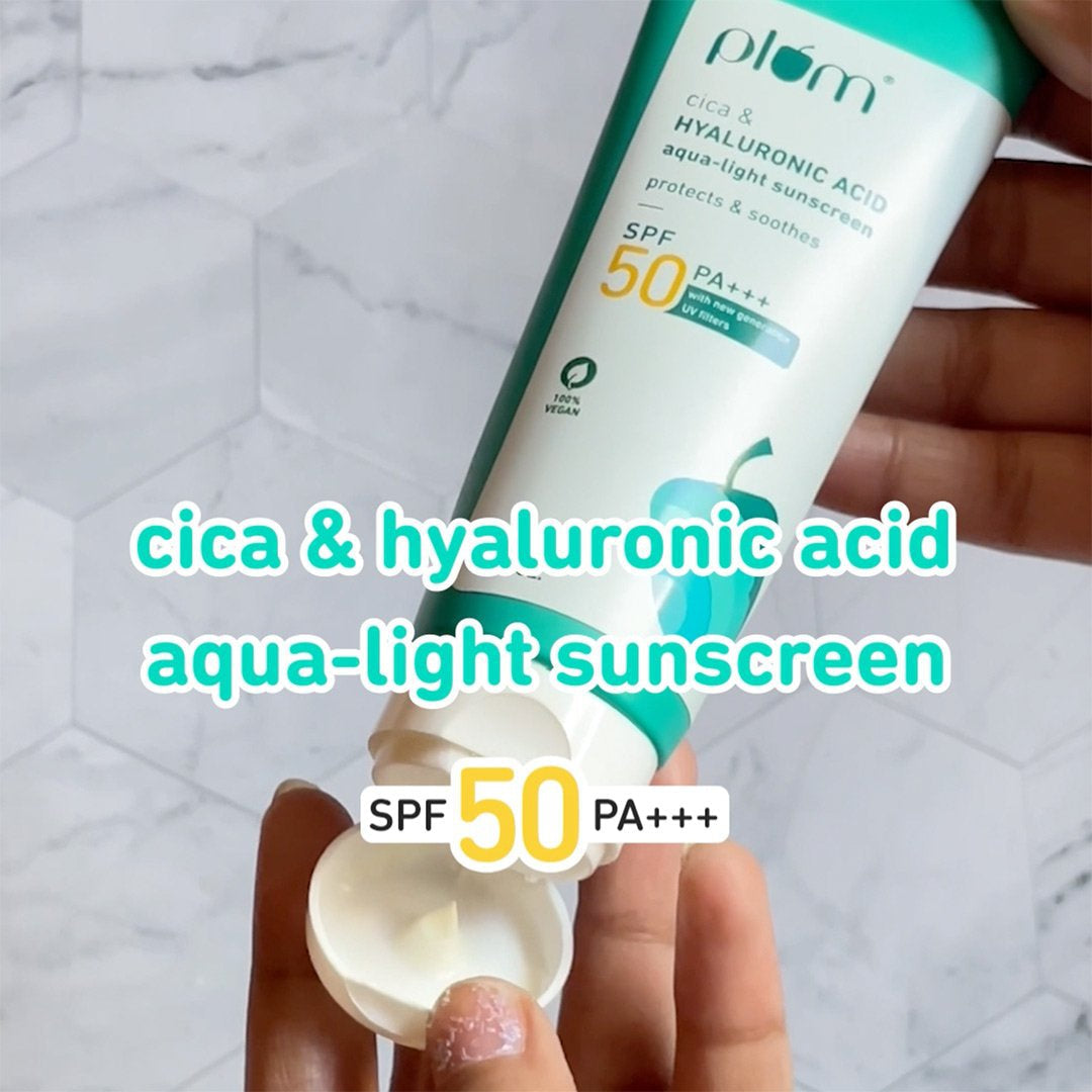 Plum Cica & Hyaluronic Acid Aqua-Light Sunscreen (SPF 50 PA+++) : 50 g
