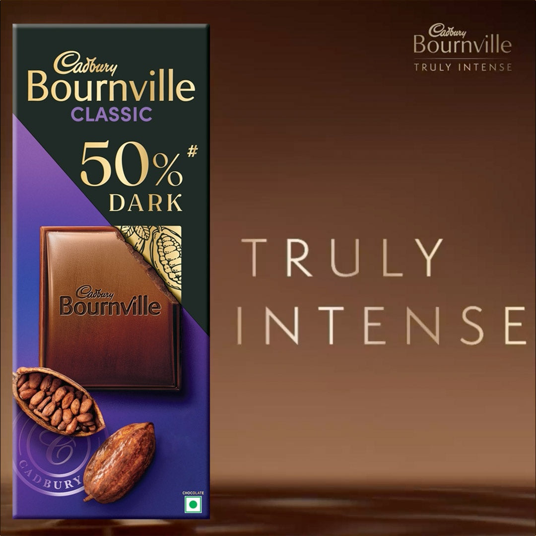 Cadbury Bournville Rich Cocoa 50% Dark Chocolate Bar : 80 g