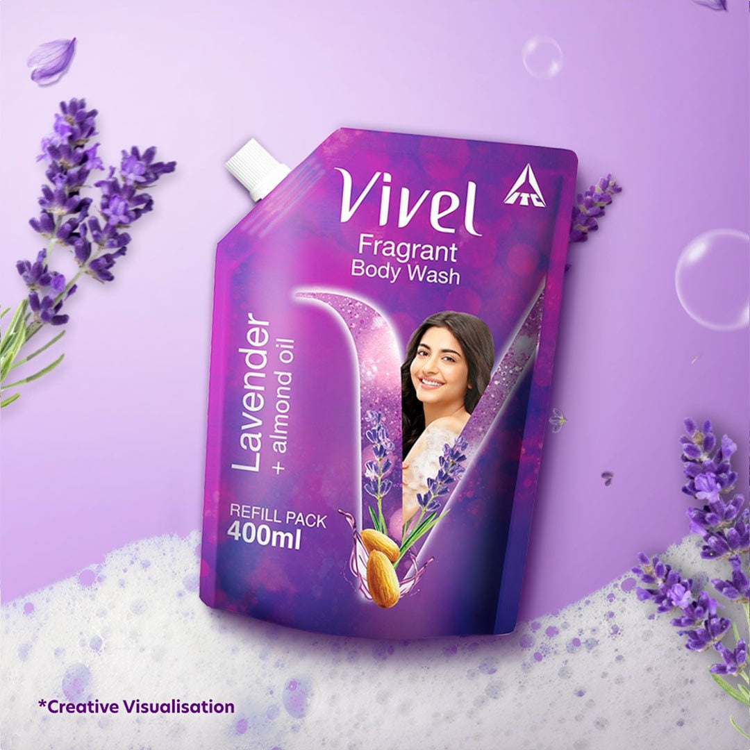 Vivel Fragrant Body Wash (Lavender + Almond Oil) : 400 ml